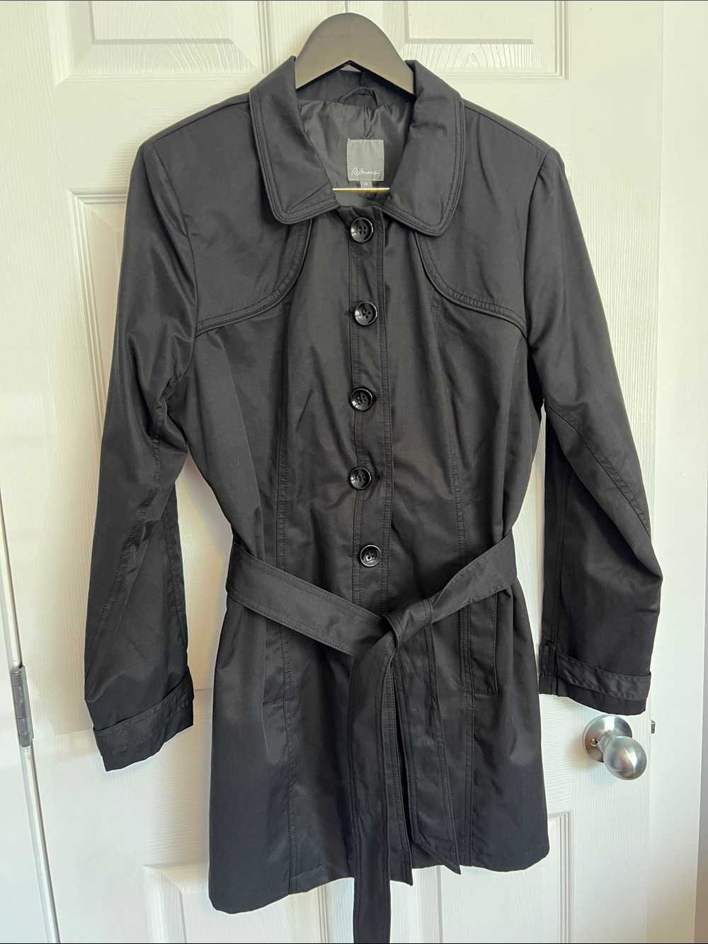 Reitmans Black Trench Coat with Belted Waist